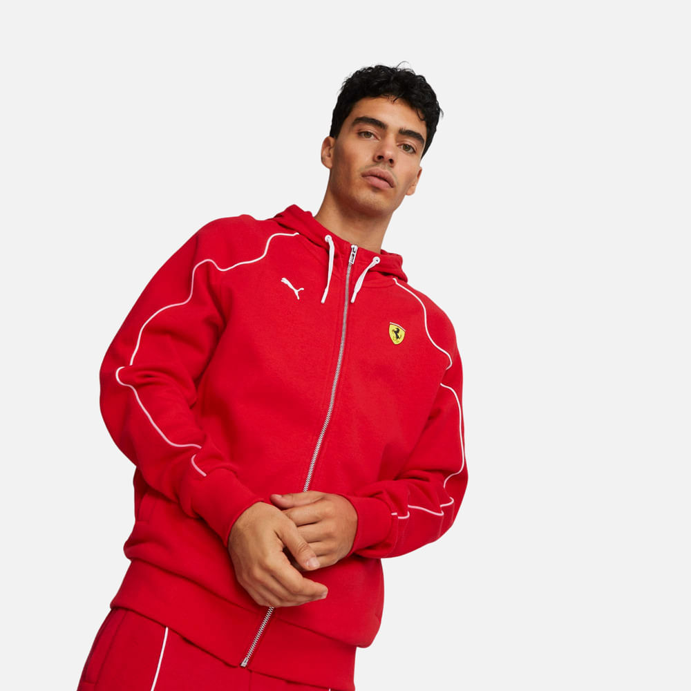 Sudadera Puma para Hombre Ferrari Race Hooded Sweat Jacket Rojo